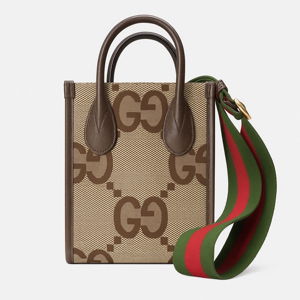 SOLD ❤️NWT💚 Gucci Jumbo GG Mini Tote with Strap - Brown Crossbody & Shoulder Bag - Picture 3 of 12